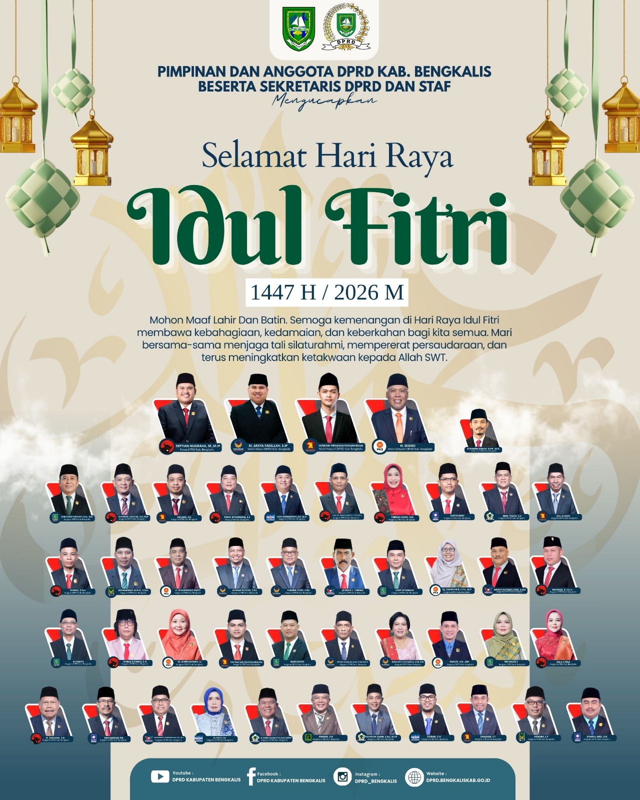 Pimpinan DPRD Hadiri Shalat Idul Fitri 1447 H di Lapangan Tugu Bengkalis