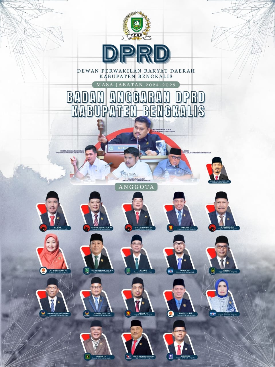 SUSUNAN KEPENGURUSAN ALAT KELENGKAPAN DEWAN DPRD KAB. BENGKALIS PERIODE 2024-2029